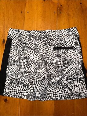 Coral Bay Golf pickleball Skort Black White Geometric Print Women’s Skirt Large